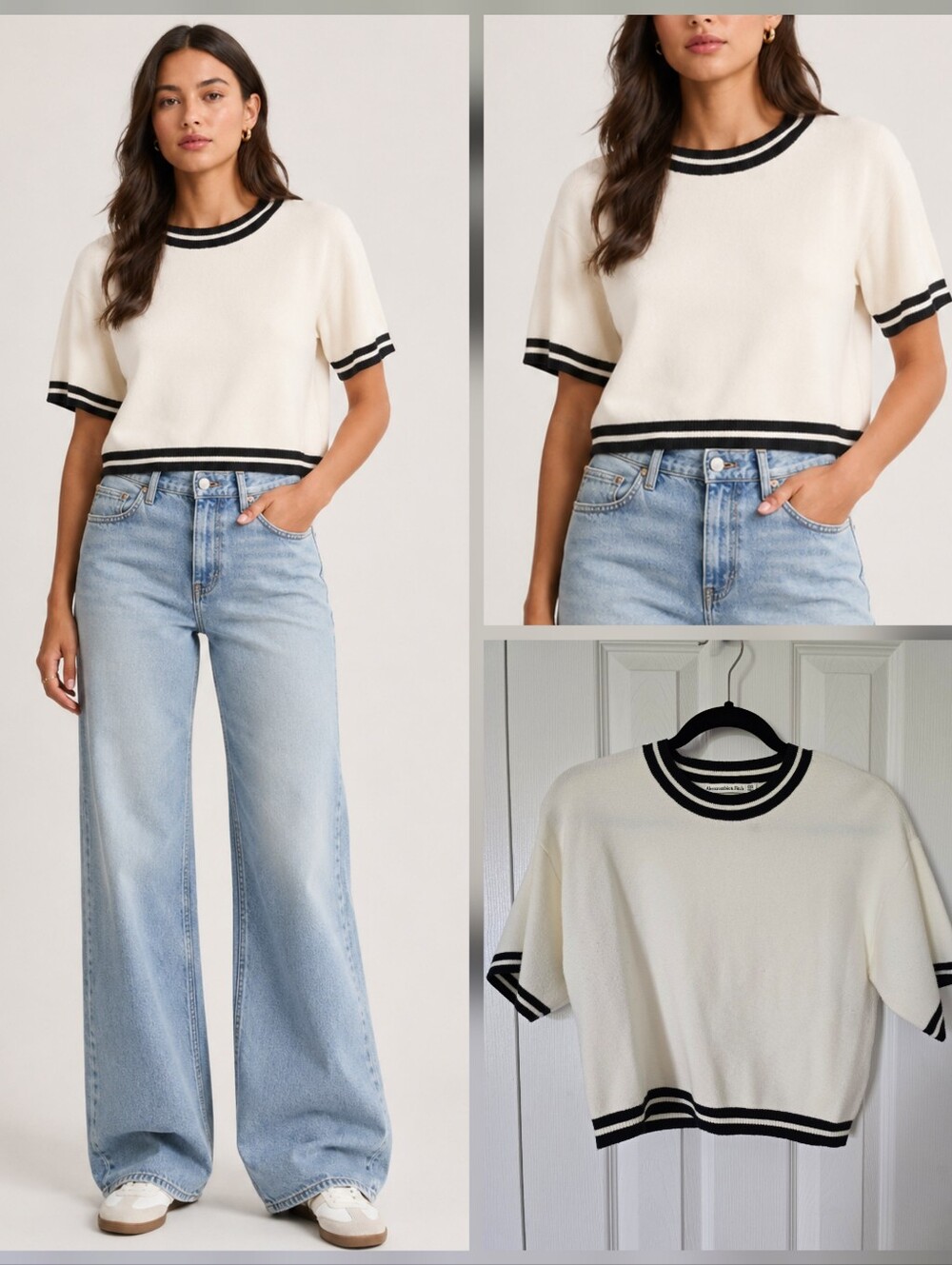 Abercrombie & Fitch Cropped Boxy Sweater Tee